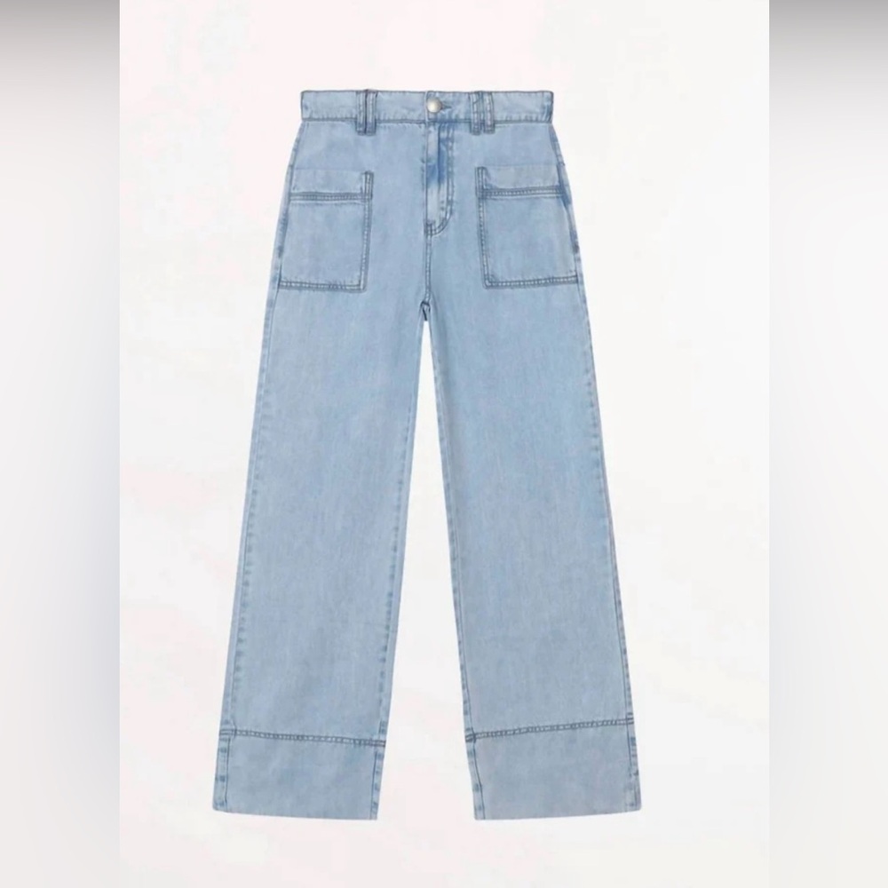 SUNCOO Ryan Light Blue Flare & Wide Leg Jeans